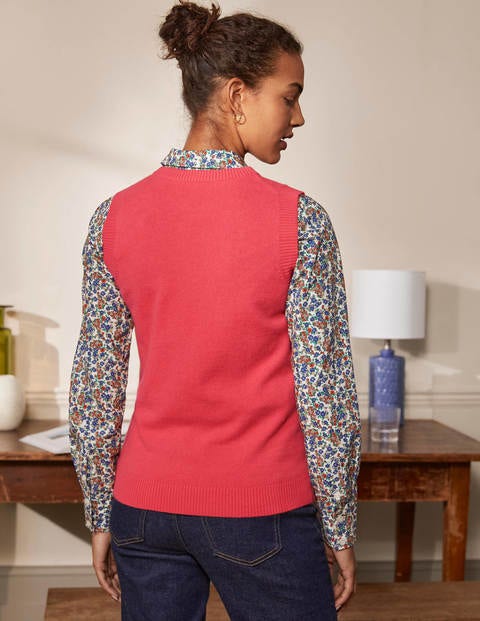 Cashmere Sweater Vest - Coral Cashmere Sweater Vest - Coral