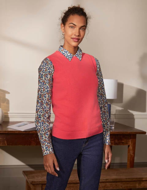 Cashmere Sweater Vest - Coral Cashmere Sweater Vest - Coral