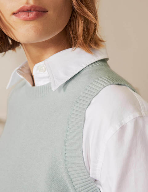 Cashmere Knitted Tank Top - Aquamarine Blue Cashmere Knitted Tank Top - Aquamarine Blue