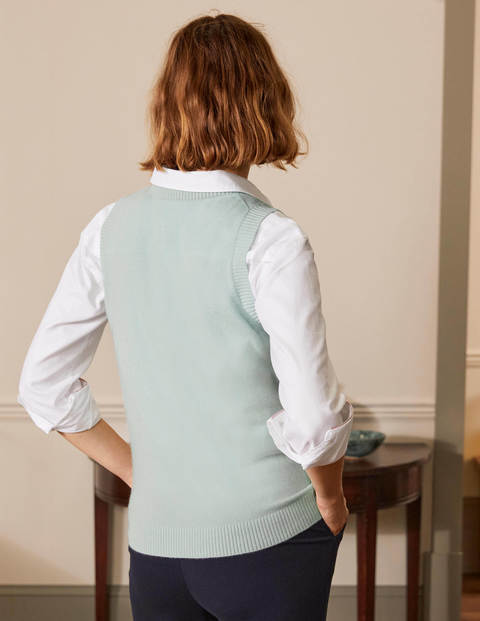 Cashmere Knitted Tank Top - Aquamarine Blue Cashmere Knitted Tank Top - Aquamarine Blue