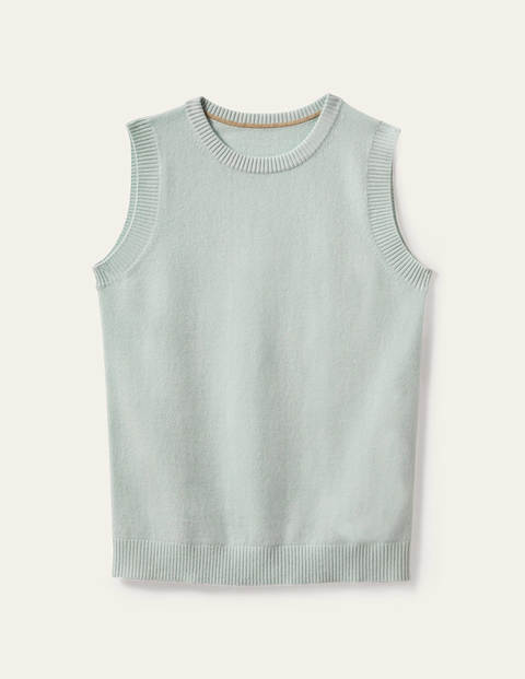 Cashmere Knitted Tank Top - Aquamarine Blue Cashmere Knitted Tank Top - Aquamarine Blue
