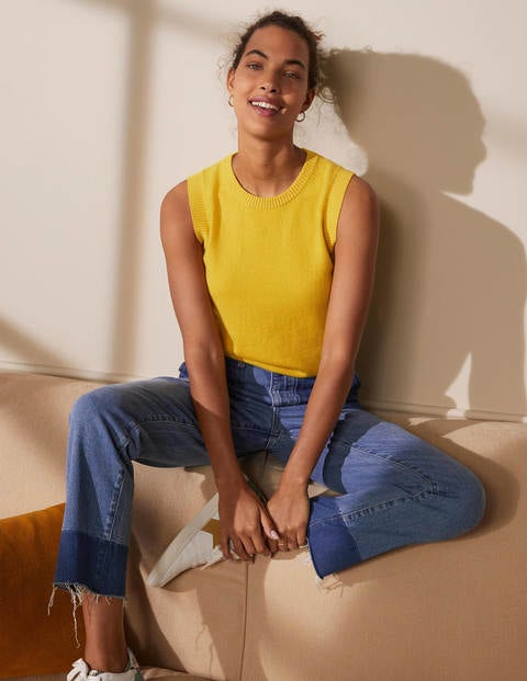 Cashmere Knitted Tank Top - Citrine Yellow Cashmere Knitted Tank Top - Citrine Yellow