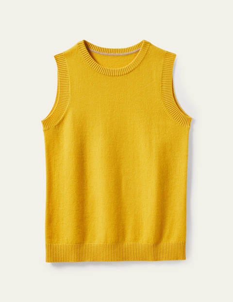 Cashmere Knitted Tank Top - Citrine Yellow Cashmere Knitted Tank Top - Citrine Yellow