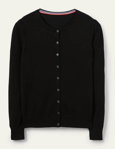Cotton Crew Cardigan - Black Cotton Crew Cardigan - Black