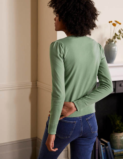 Cotton Crew Cardigan - Duck Egg Cotton Crew Cardigan - Duck Egg