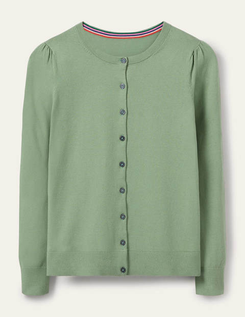 Cotton Crew Cardigan - Duck Egg Cotton Crew Cardigan - Duck Egg