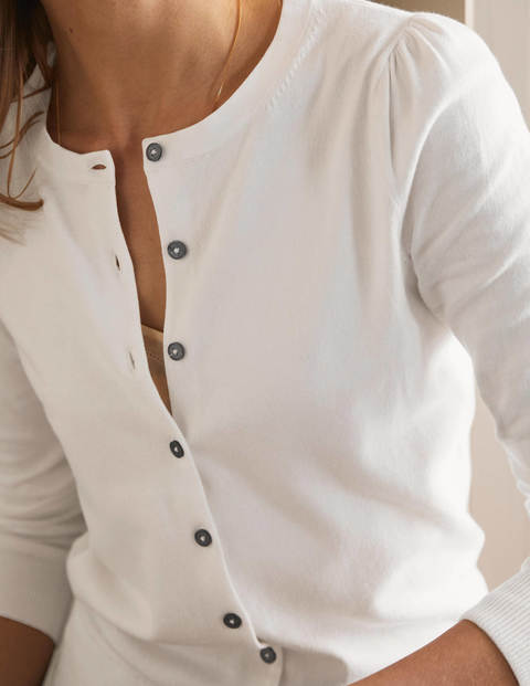 Cotton Crew Cardigan - Ivory Cotton Crew Cardigan - Ivory