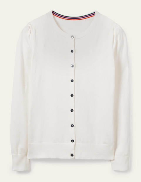 Cotton Crew Cardigan - Ivory Cotton Crew Cardigan - Ivory