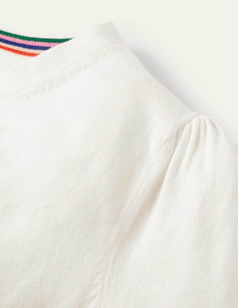 Cotton Crew Cardigan - Ivory Cotton Crew Cardigan - Ivory