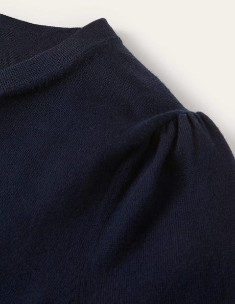 Baumwollcardigan mit Rundhalsausschnitt - Navy Baumwollcardigan mit Rundhalsausschnitt - Navy