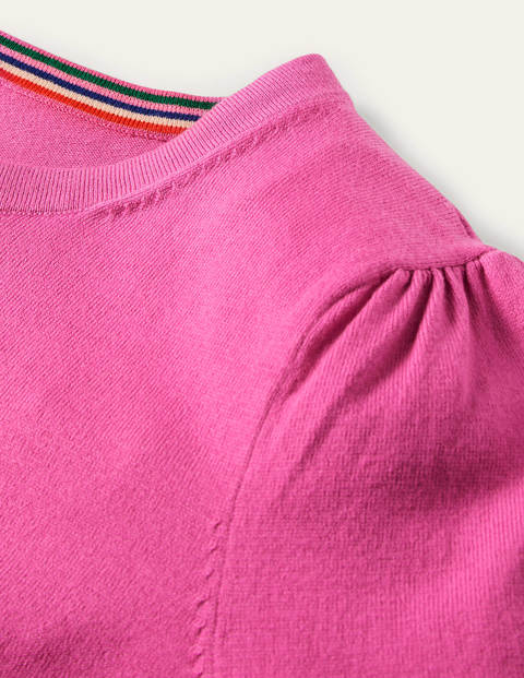 Baumwollcardigan mit Rundhalsausschnitt - Zuckerstangenrosa Baumwollcardigan mit Rundhalsausschnitt - Zuckerstangenrosa