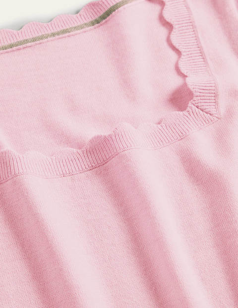 Merino Scallop Knitted Top - Coconut Ice Merino Scallop Knitted Top - Coconut Ice