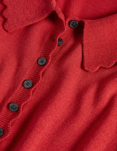 Merino Scallop Collar Jumper - Cherry Red Merino Scallop Collar Jumper - Cherry Red