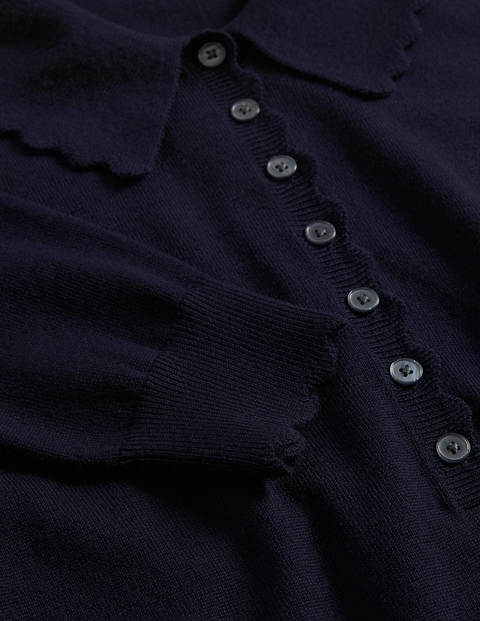 Merinopullover mit Muschelkragen - Navy Merinopullover mit Muschelkragen - Navy