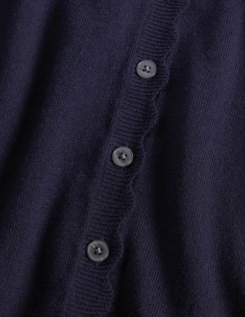 Merinocardigan mit Muschelborte - Navy Merinocardigan mit Muschelborte - Navy