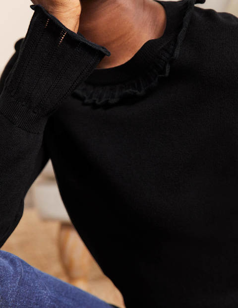 Aimee Pointelle Sweater - Black