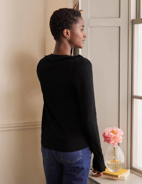 Pull Aimee en pointelle - Noir Pull Aimee en pointelle - Noir