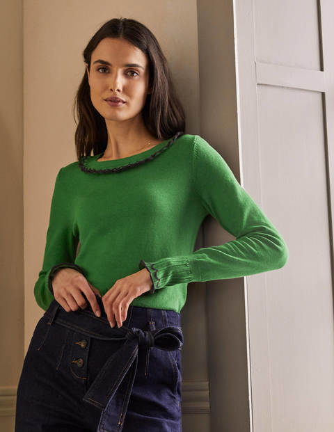 Aimee Pointelle-Pullover - Tannengrün Aimee Pointelle-Pullover - Tannengrün