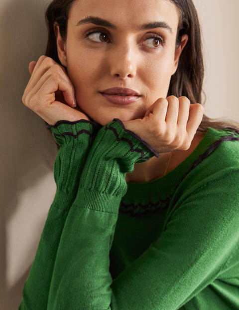 Aimee Pointelle-Pullover - Tannengrün Aimee Pointelle-Pullover - Tannengrün