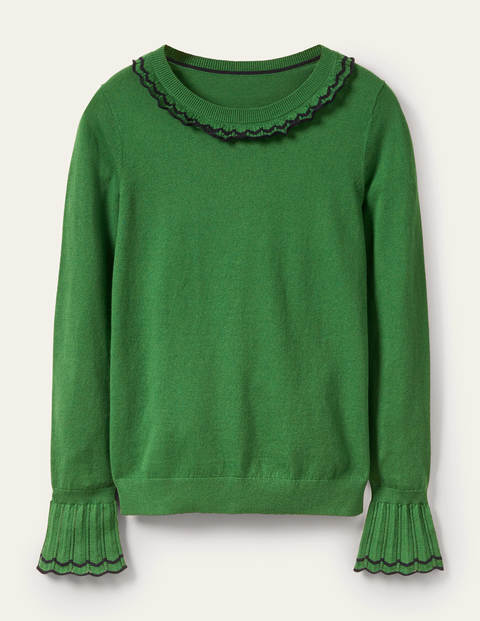 Aimee Pointelle-Pullover - Tannengrün Aimee Pointelle-Pullover - Tannengrün
