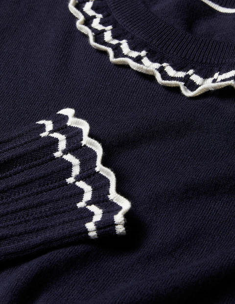 Aimee Pointelle Sweater - Navy Aimee Pointelle Sweater - Navy