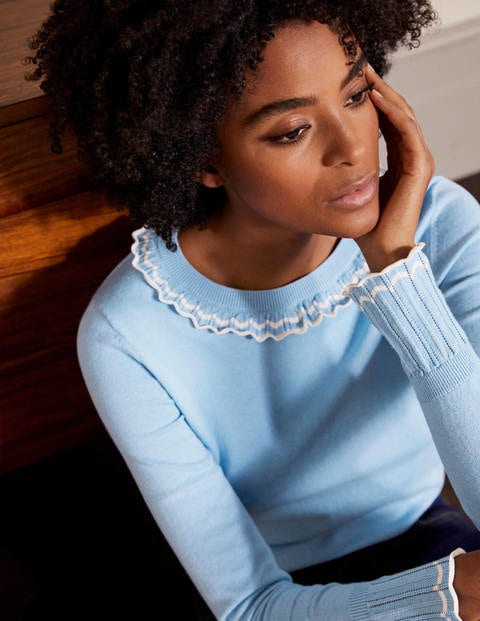 Aimee Pointelle Jumper - Frosted Blue Aimee Pointelle Jumper - Frosted Blue