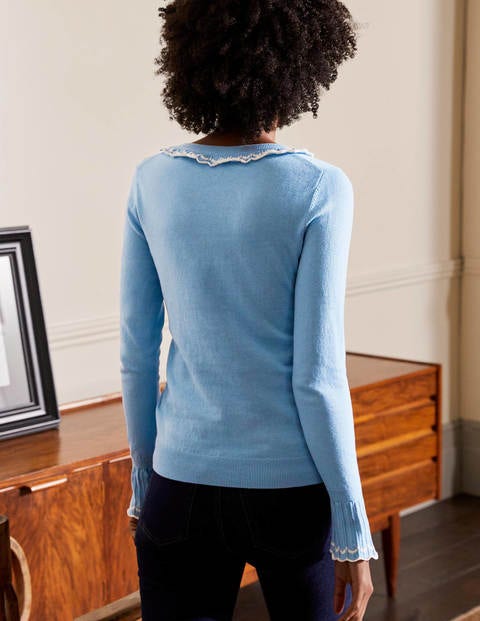 Aimee Pointelle Jumper - Frosted Blue Aimee Pointelle Jumper - Frosted Blue
