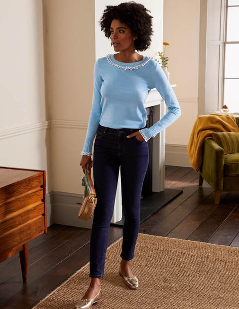 Aimee Pointelle Jumper - Frosted Blue Aimee Pointelle Jumper - Frosted Blue