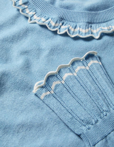 Aimee Pointelle Jumper - Frosted Blue Aimee Pointelle Jumper - Frosted Blue