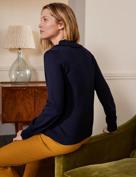 Frederica Pointelle-Cardigan - Navy Frederica Pointelle-Cardigan - Navy