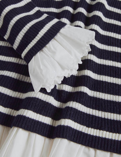 Catherine Woven Fluffy Sweater - Navy/Ivory Stripe Catherine Woven Fluffy Sweater - Navy/Ivory Stripe