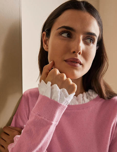 Lydia Woven Frill Sweater - Formica Pink Lydia Woven Frill Sweater - Formica Pink