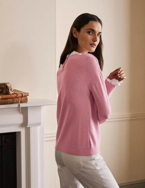 Lydia Woven Frill Sweater - Formica Pink Lydia Woven Frill Sweater - Formica Pink