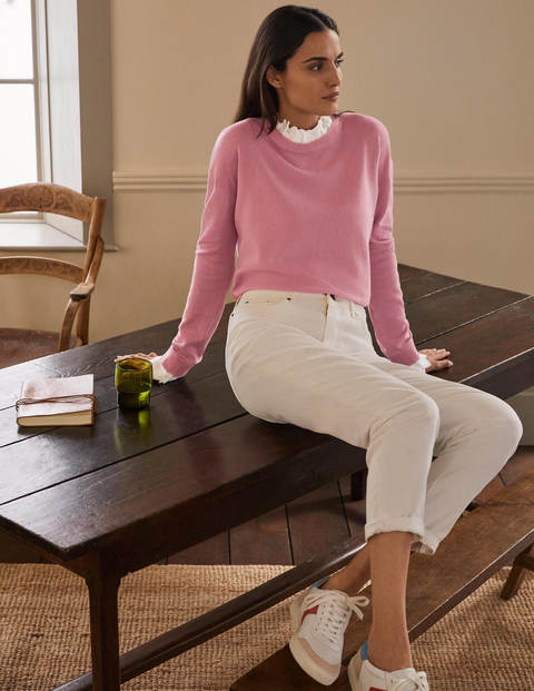 Lydia Woven Frill Sweater - Formica Pink Lydia Woven Frill Sweater - Formica Pink