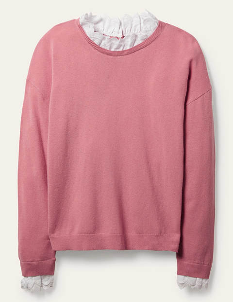 Lydia Woven Frill Sweater - Formica Pink Lydia Woven Frill Sweater - Formica Pink