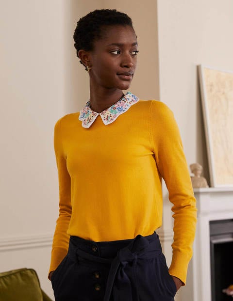 Colette Pullover mit Kragen - Sonnengelb Colette Pullover mit Kragen - Sonnengelb