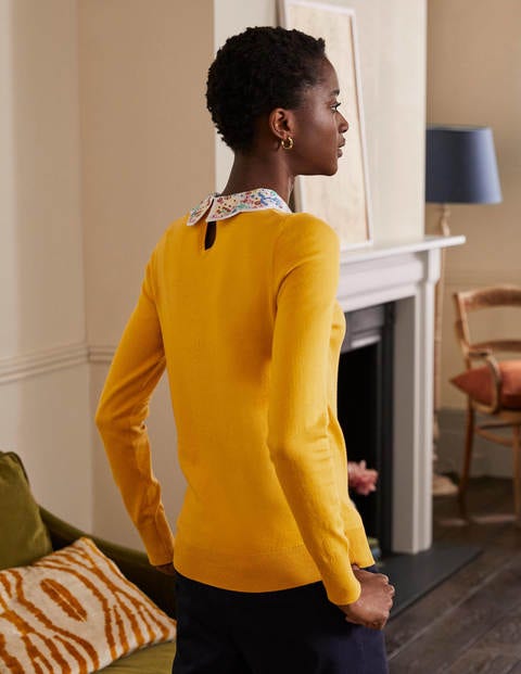 Colette Pullover mit Kragen - Sonnengelb Colette Pullover mit Kragen - Sonnengelb
