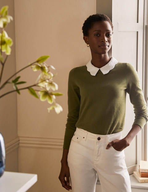 Colette Collar Jumper - Classic Khaki Colette Collar Jumper - Classic Khaki