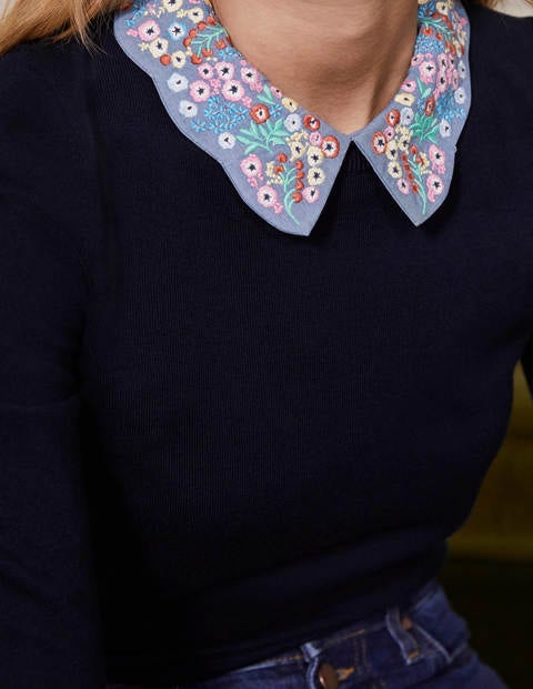 Colette Collar Jumper - Navy Colette Collar Jumper - Navy