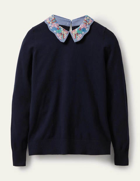 Colette Collar Jumper - Navy Colette Collar Jumper - Navy