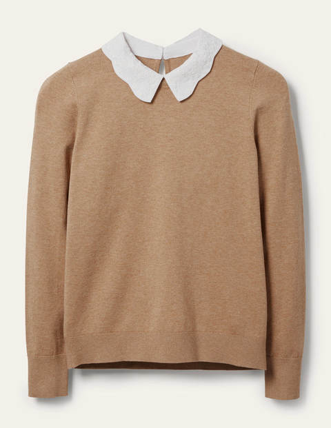 Colette Collar Sweater - Camel Melange Colette Collar Sweater - Camel Melange