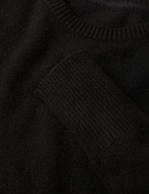 Kaschmirpullover mit Rundhalsausschnitt - Tiefschwarz Kaschmirpullover mit Rundhalsausschnitt - Tiefschwarz
