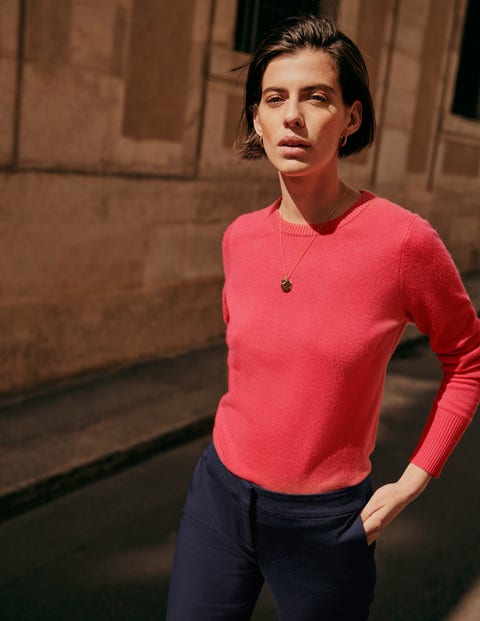 Cashmere Crew Neck Jumper - Coral Cashmere Crew Neck Jumper - Coral