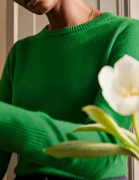 Kaschmirpullover mit Rundhalsausschnitt - Smaragdgrün Kaschmirpullover mit Rundhalsausschnitt - Smaragdgrün
