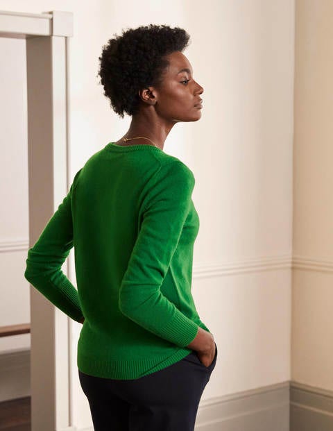 Kaschmirpullover mit Rundhalsausschnitt - Smaragdgrün Kaschmirpullover mit Rundhalsausschnitt - Smaragdgrün