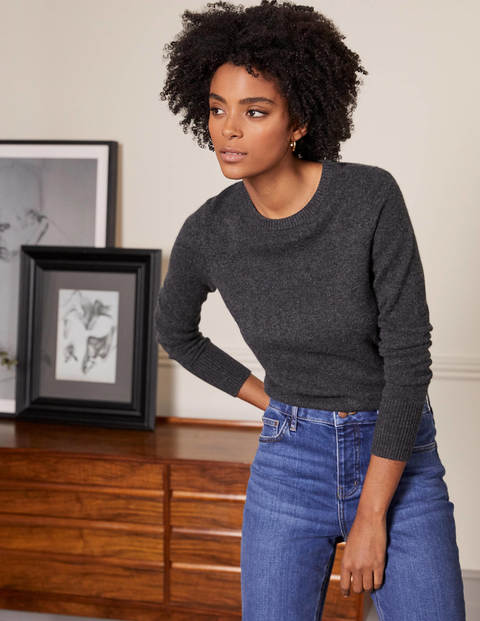Cashmere Crew Neck Jumper - Black Diamond Cashmere Crew Neck Jumper - Black Diamond