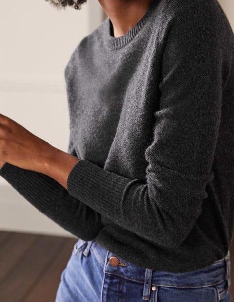 Cashmere Crew Neck Jumper - Black Diamond Cashmere Crew Neck Jumper - Black Diamond
