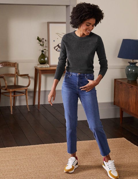 Cashmere Crew Neck Jumper - Black Diamond Cashmere Crew Neck Jumper - Black Diamond