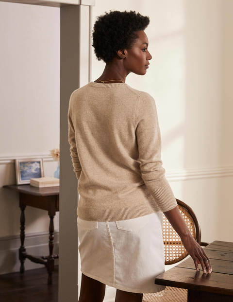 Kaschmirpullover mit Rundhalsausschnitt - Rauchquarz Kaschmirpullover mit Rundhalsausschnitt - Rauchquarz
