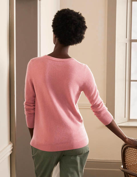 Cashmere Crew Neck Jumper - Rose Quartz Pink Cashmere Crew Neck Jumper - Rose Quartz Pink
